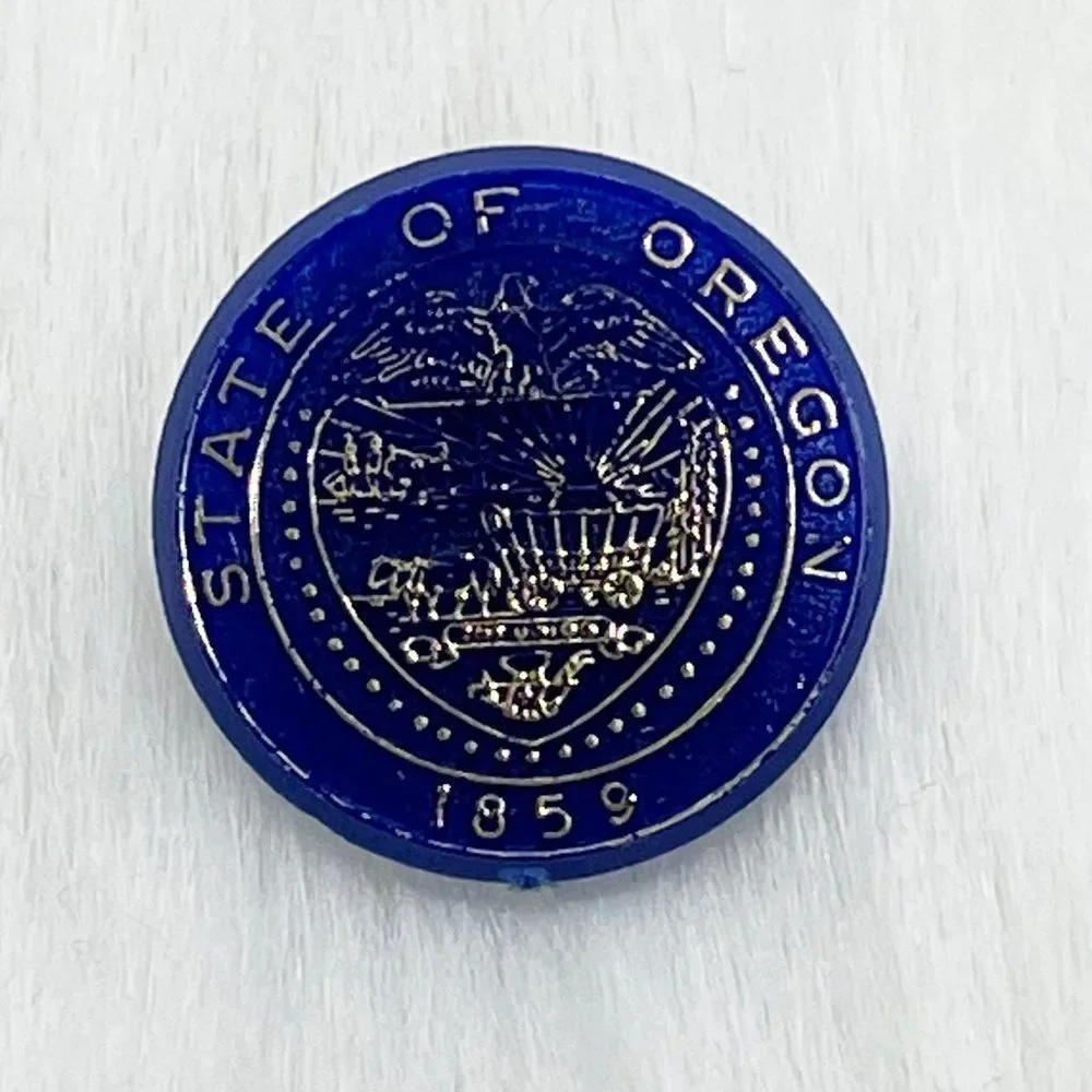 🔮 5/$25 Vintage State Seal of Oregon‎ Pin